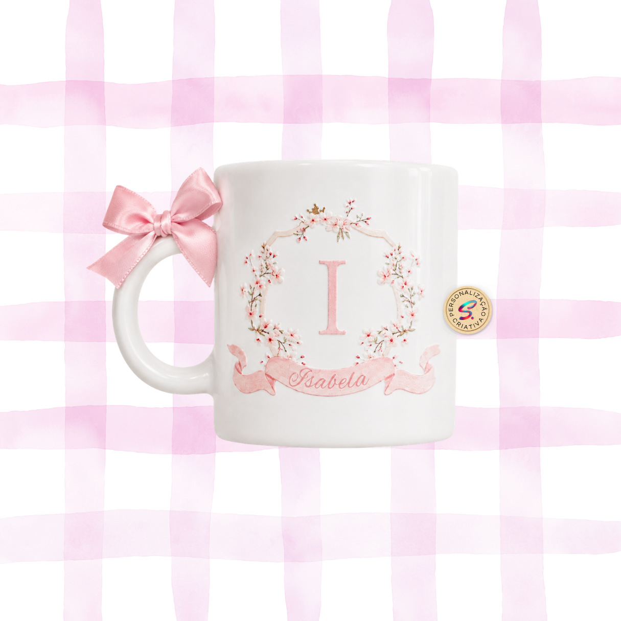 Mini Caneca Cerâmica com Personalização Alto Relevo 120ml