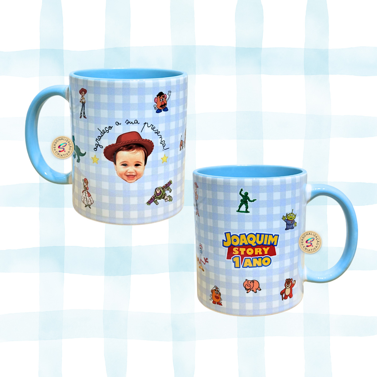 Caneca Cerâmica Alça e Interna Colorida Sublimada 325ml